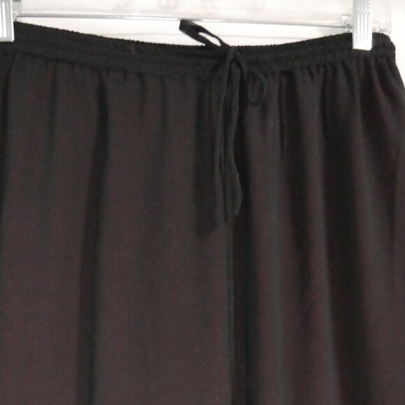 Black Textured Sheer Pants | xxxl | Stretchy Waistband | Drawstring | Lined - Picture 4 of 16